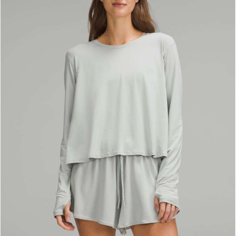 Lululemon Modal Relaxed-Fit Lounge Long-Sleeve Shirt Jade Grey